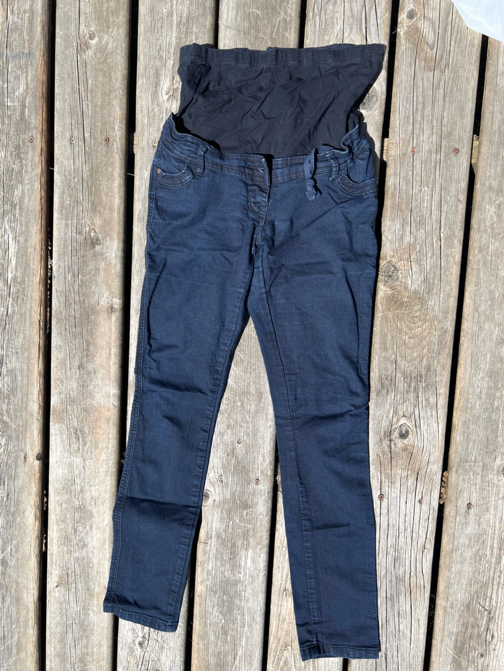 Women’s Slim Dark Blue Maternity Jeans - Classic Stretch Fit